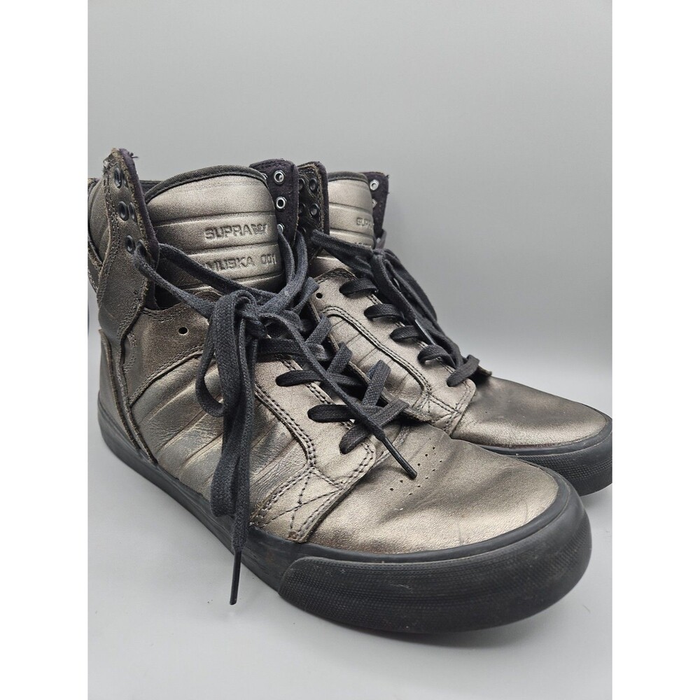 Supra Skytop Muska 001 Mens 9 Gunmetal Black Pewter Metallic High Top Sneakers